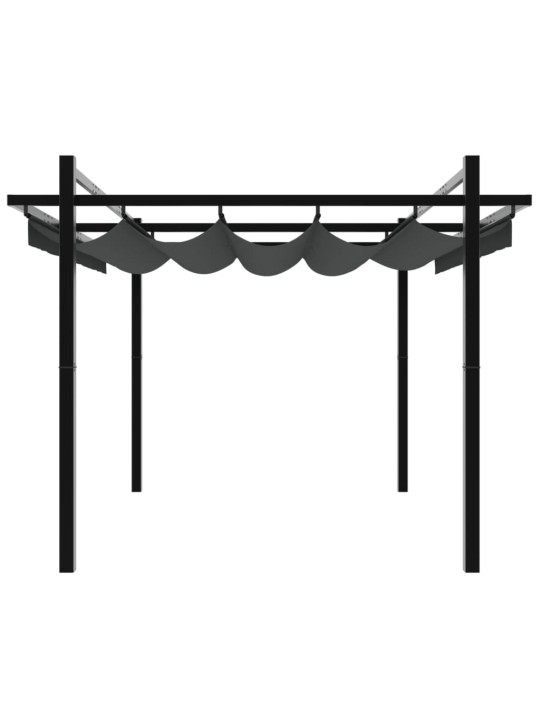 Puutarhakatos rullattavalla katolla antrasiitti 3x3 m alumiini