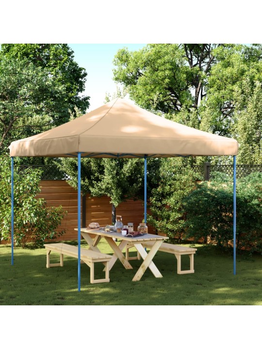 Taitettava pop-up juhlateltta beige 292x292x315 cm