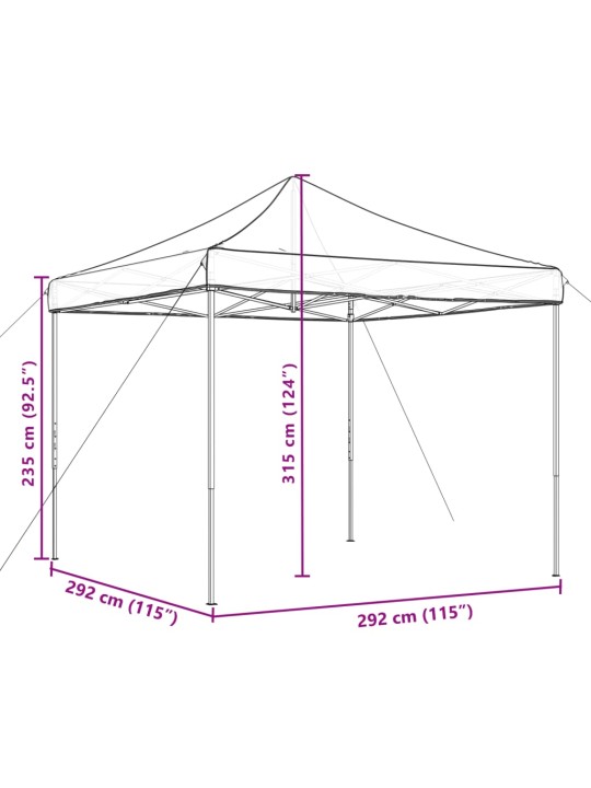 Taitettava pop-up juhlateltta oranssi 292x292x315 cm