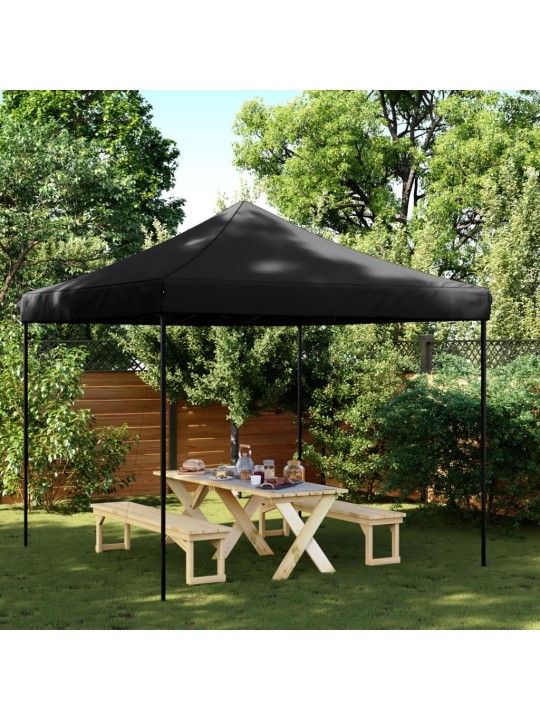 Taitettava pop-up juhlateltta musta 292x292x315 cm