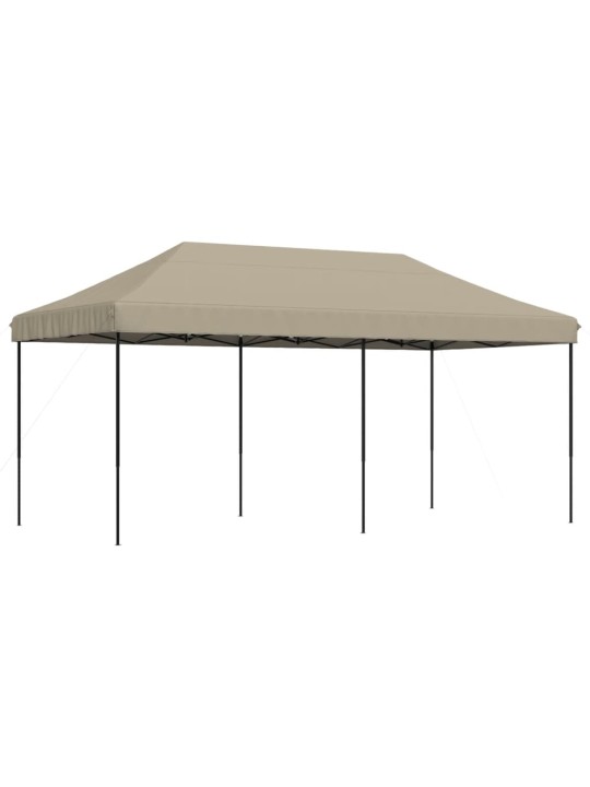 Taitettava pop-up juhlateltta taupe 580x292x315 cm