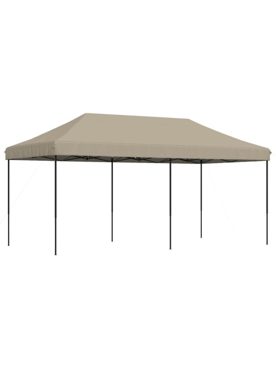 Taitettava pop-up juhlateltta taupe 580x292x315 cm