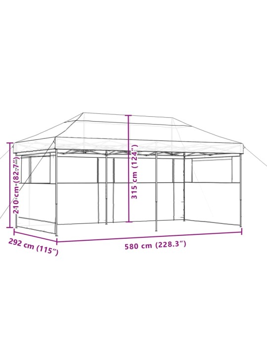 Taitettava pop-up juhlateltta 3 sivuseinällä taupe