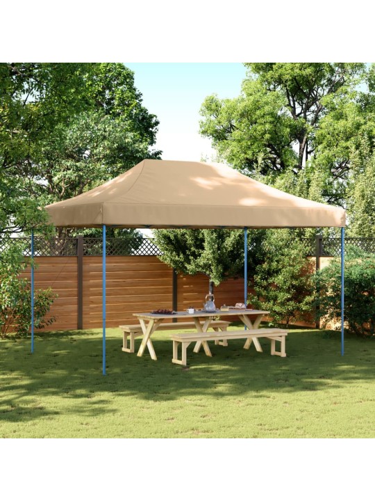 Taitettava pop-up juhlateltta beige 440x292x315 cm