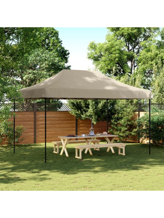 Taitettava pop-up juhlateltta taupe 440x292x315 cm