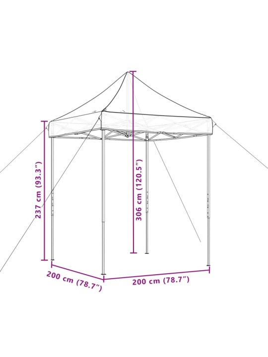 Taitettava pop-up juhlateltta vihreä 200x200x306 cm