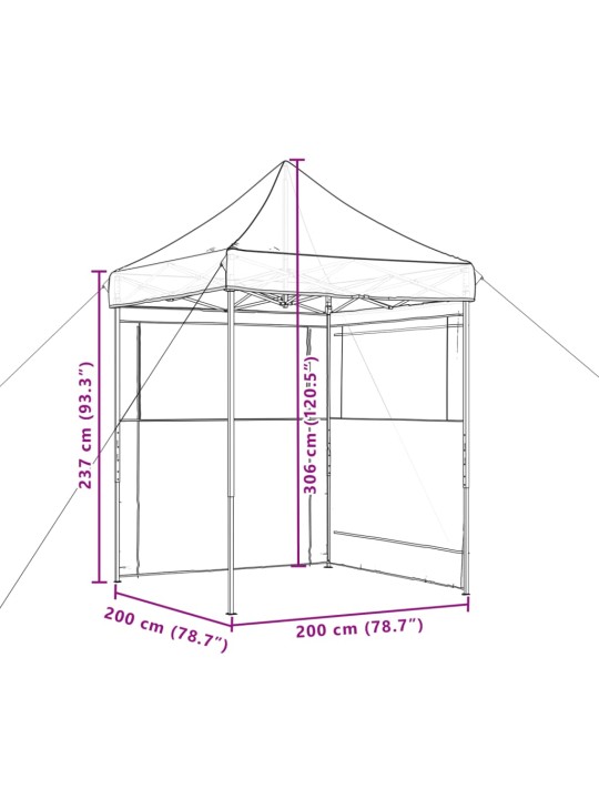 Taitettava pop-up juhlateltta 2 sivuseinällä taupe