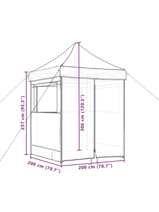 Taitettava pop-up juhlateltta 4 sivuseinällä vihreä