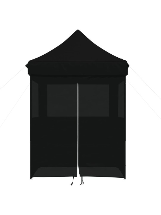 Taitettava pop-up juhlateltta 4 sivuseinällä musta