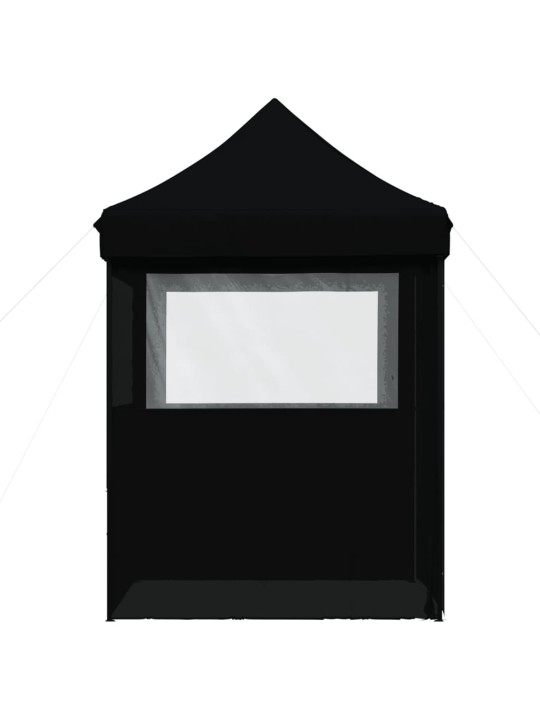 Taitettava pop-up juhlateltta 4 sivuseinällä musta
