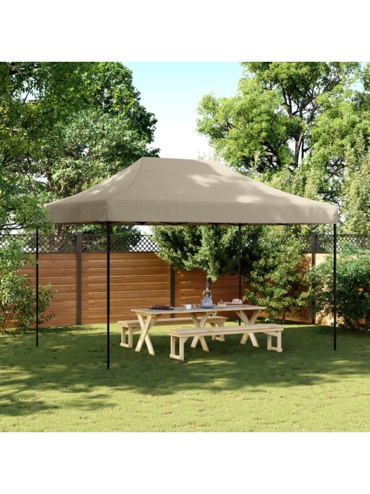 Taitettava pop-up juhlateltta taupe 410x279x315 cm