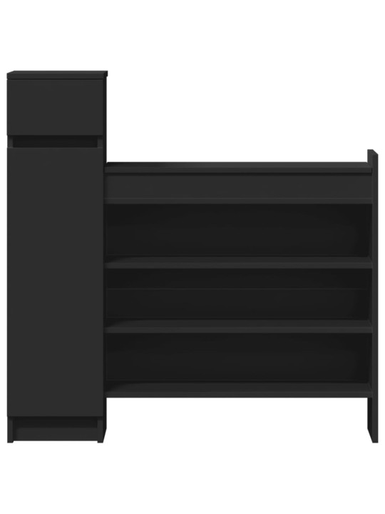 Kenkäkaappi musta 100,5x28x100 cm tekninen puu