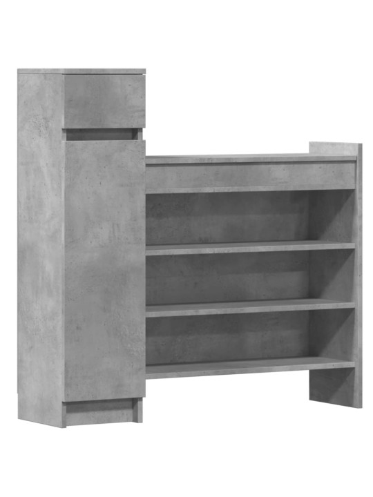 Kenkäkaappi betoninharmaa 100,5x28x100 cm tekninen puu