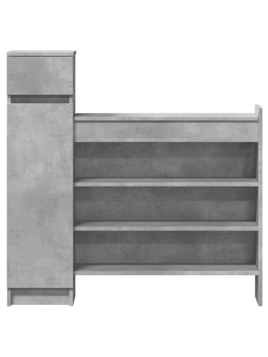 Kenkäkaappi betoninharmaa 100,5x28x100 cm tekninen puu
