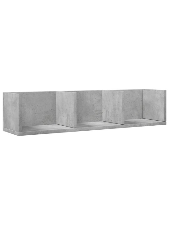 Seinäkaapit 2 kpl betoninharmaa 75x18x16,5 cm tekninen puu