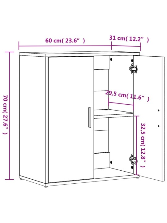 Senkki musta 60x31x70 cm tekninen puu