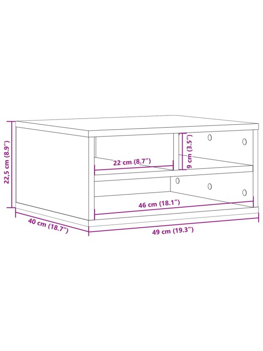 Tulostinteline ruskea tammi 49x40x22,5 cm tekninen puu