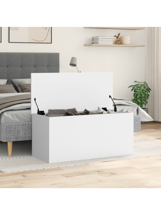 Säilytyslaatikko valkoinen 100x42x46 cm tekninen puu