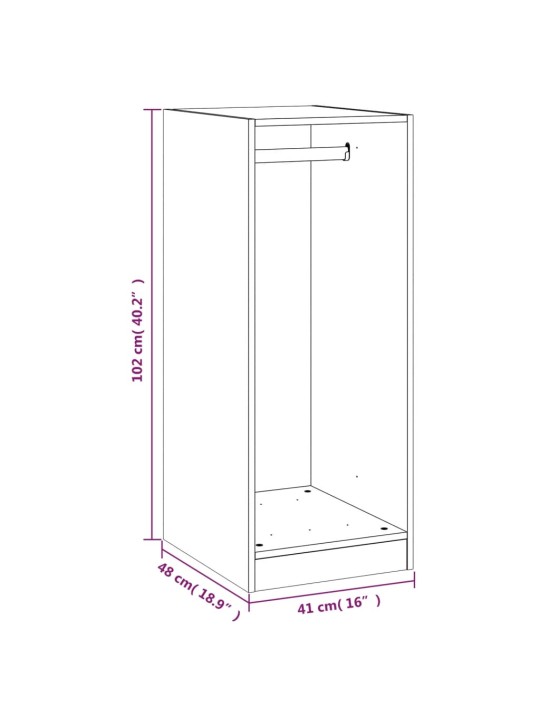 Vaatekaappi musta 48x41x102 cm lastulevy