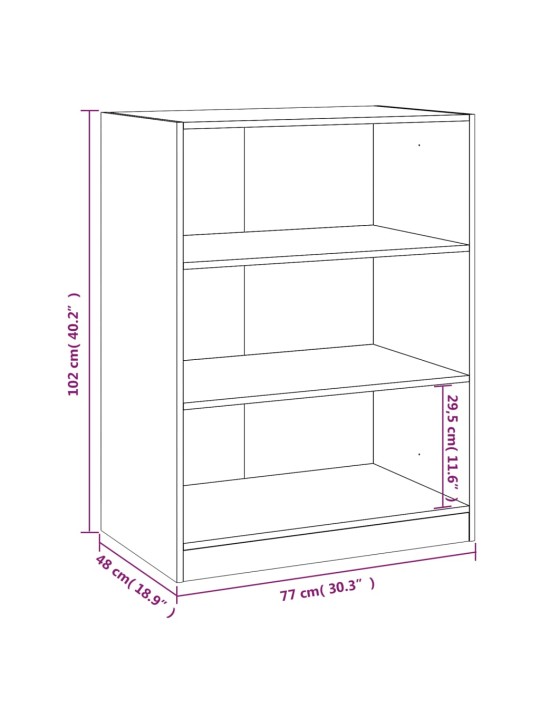 Vaatekaappi ruskea tammi 77x48x102 cm lastulevy