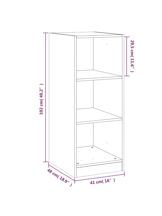 Vaatekaappi musta 48x41x102 cm lastulevy