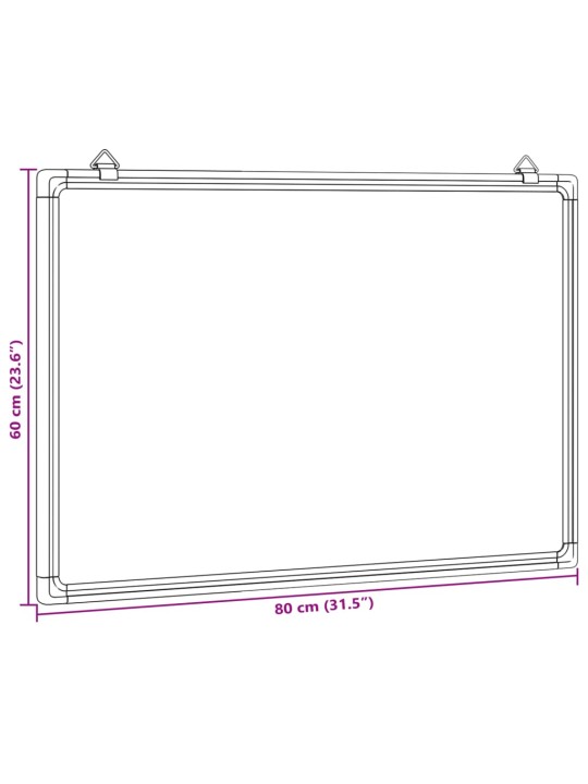 Magneettinen tussitaulu 80x60x1,7 cm alumiini