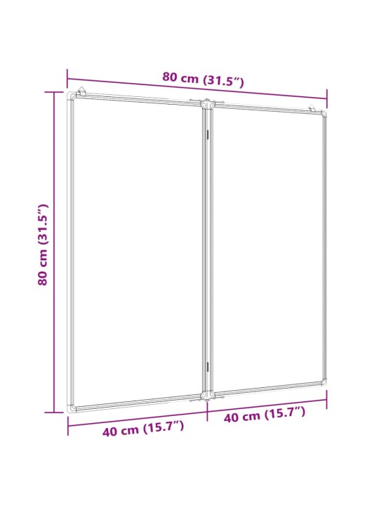 Magneettinen taitettava tussitaulu 80x80x1,7 cm cm alumiini