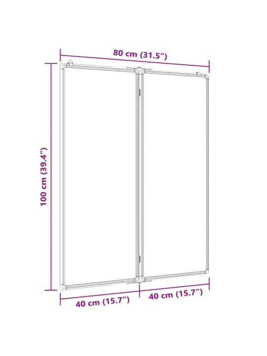 Magneettinen taitettava tussitaulu 80x100x1,7 cm cm alumiini