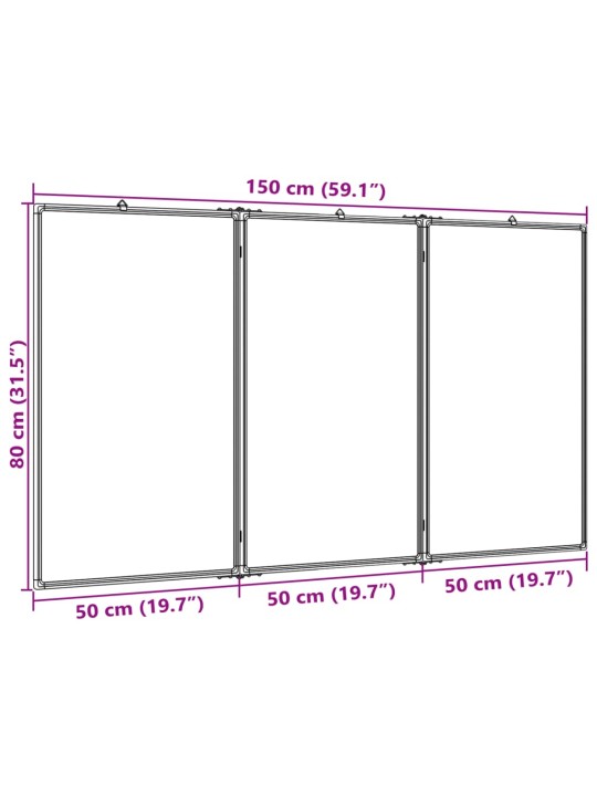 Magneettinen taitettava tussitaulu 150x80x1,7 cm cm alumiini