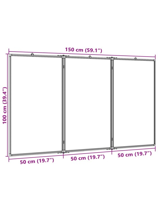 Magneettinen taitettava tussitaulu 150x100x1,7 cm cm alumiini