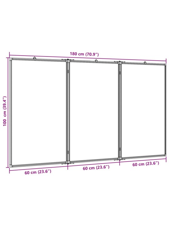 Magneettinen taitettava tussitaulu 180x100x1,7 cm cm alumiini