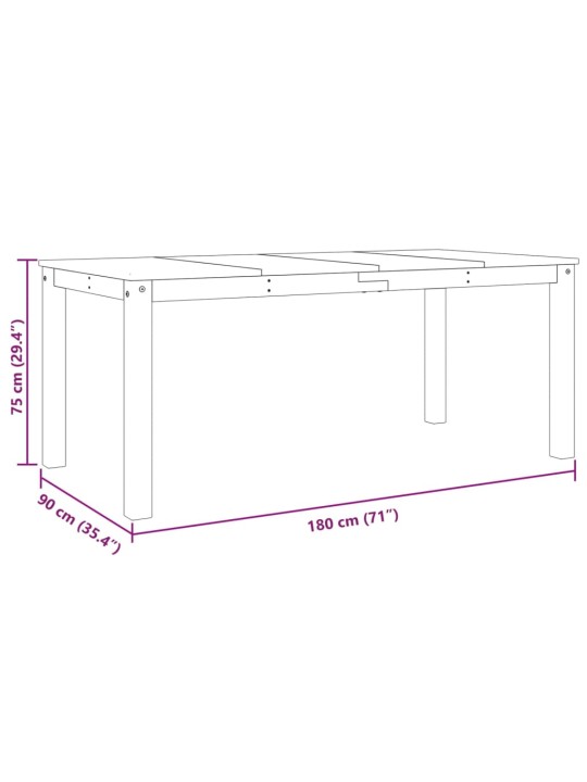 Ruokapöytä Panama 180x90x75 cm täysi mänty