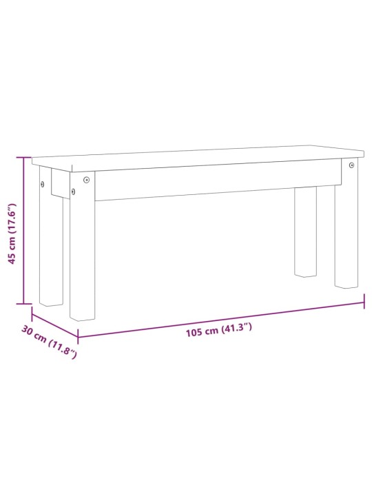 Ruokapenkki Panama 105x30x45 cm täysi mänty