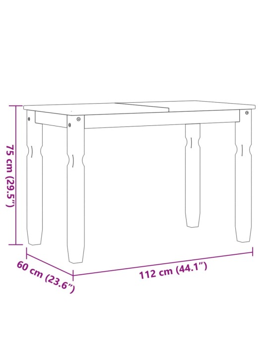 Ruokapöytä Corona 112x60x75 cm täysi mänty