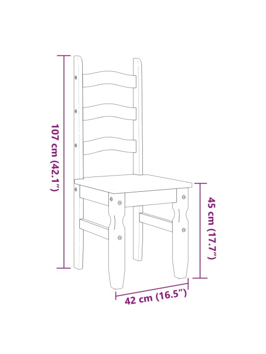 Ruokatuolit 2 kpl Corona 42x47x107 cm täysi mänty