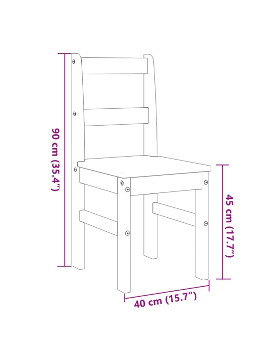 Ruokatuolit 2 kpl Panama harmaa 40x46x90 cm täysi mänty