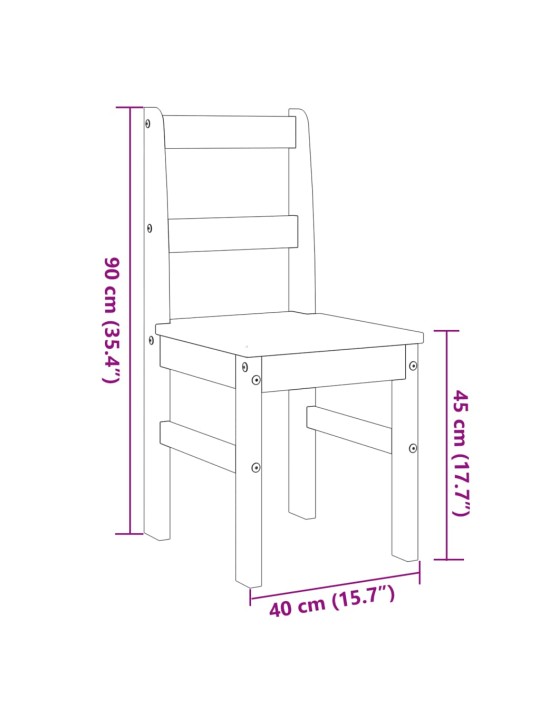 Ruokatuolit 2 kpl Panama valkoinen 40x46x90 cm täysi mänty