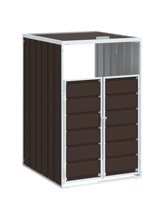 Wheelie bin säilytys single bin ruskea 72x81x115 cm teräs