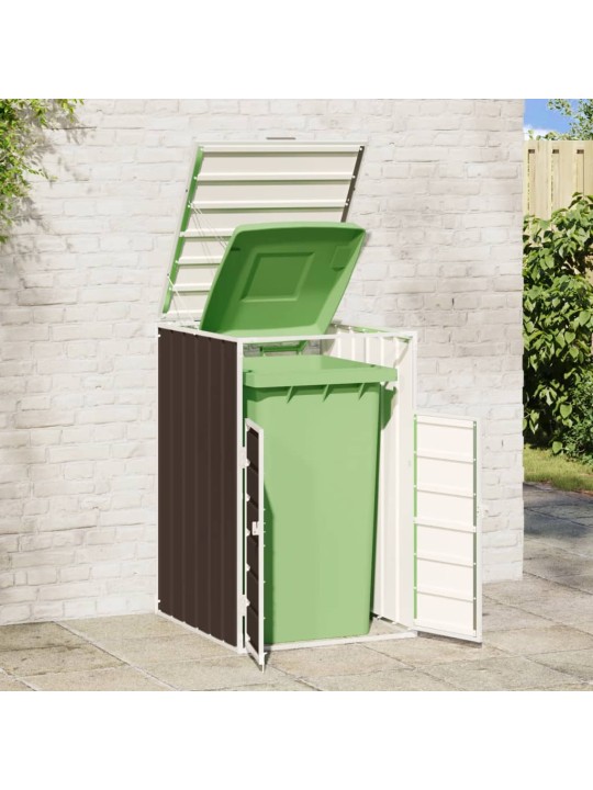 Wheelie bin säilytys single bin ruskea 72x81x115 cm teräs