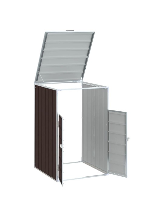 Wheelie bin säilytys single bin ruskea 72x81x115 cm teräs