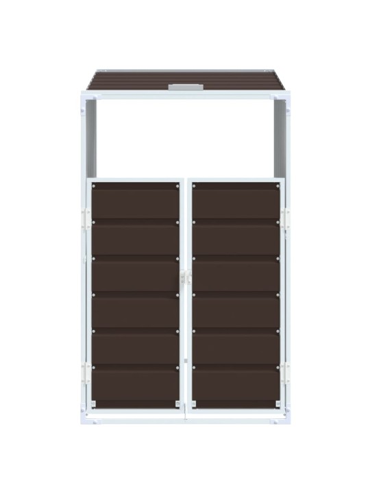 Wheelie bin säilytys single bin ruskea 72x81x115 cm teräs