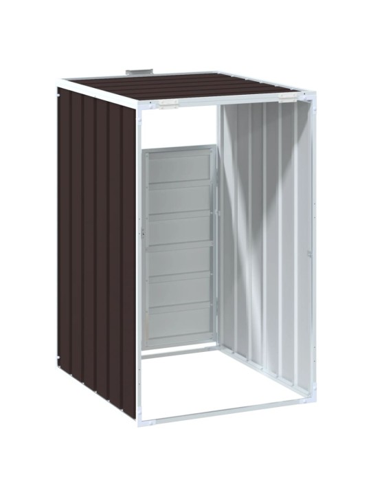 Wheelie bin säilytys single bin ruskea 72x81x115 cm teräs