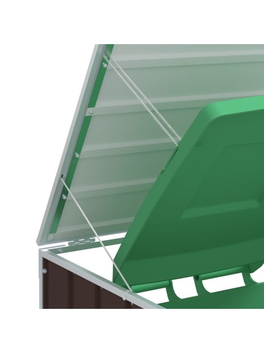 Wheelie bin säilytys single bin ruskea 72x81x115 cm teräs