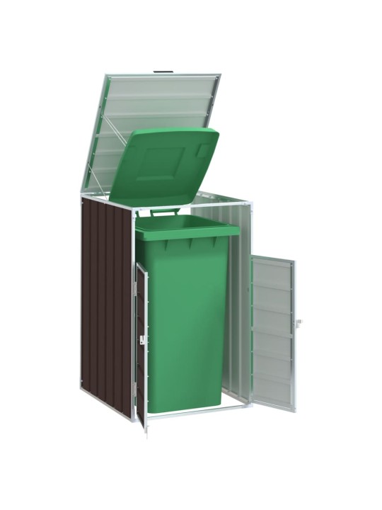 Wheelie bin säilytys single bin ruskea 72x81x115 cm teräs