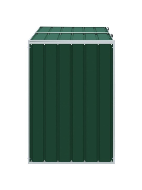 Wheelie bin säilytys kaksoisastioille vihreä 144x81x113cm teräs