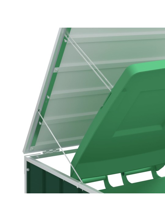 Wheelie bin säilytys kaksoisastioille vihreä 144x81x113cm teräs