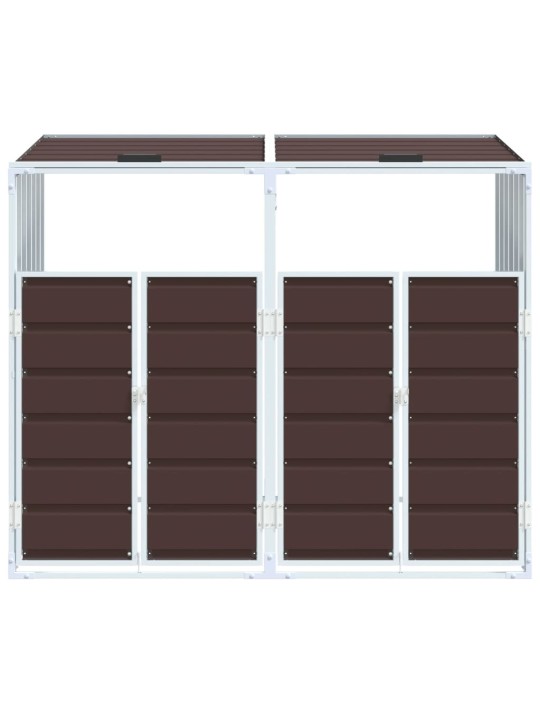 Wheelie bin säilytys double bins ruskea 144x81x113 cm teräs