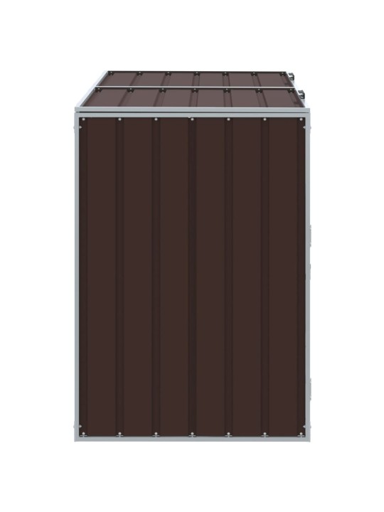 Wheelie bin säilytys double bins ruskea 144x81x113 cm teräs