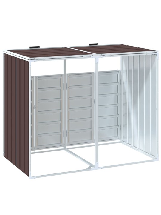 Wheelie bin säilytys double bins ruskea 144x81x113 cm teräs