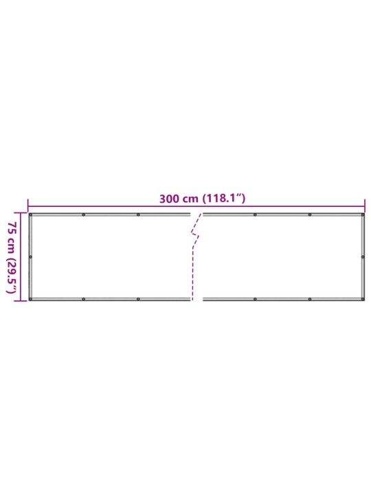 Parvekkeen yksityisyyssuoja antrasiitti 300x75 cm PVC